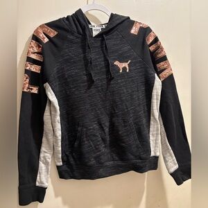 Victoria's Secret Black Hoodie with Pink Accents